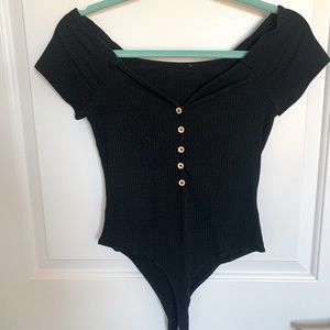 Black Off the Shoulder Bodysuit